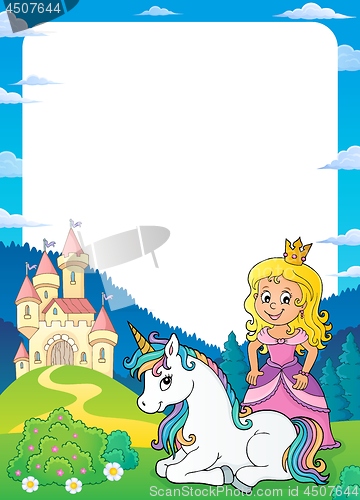 Image of Princess and unicorn theme frame 1