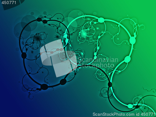 Image of Abstract swirly floral grunge illustration