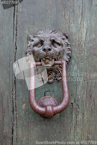 Image of Ancient italian lion shaped door knocker 