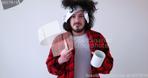 Image of Man with flu and fever