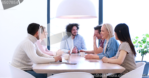 Image of Startup Business Team At A Meeting at modern office building