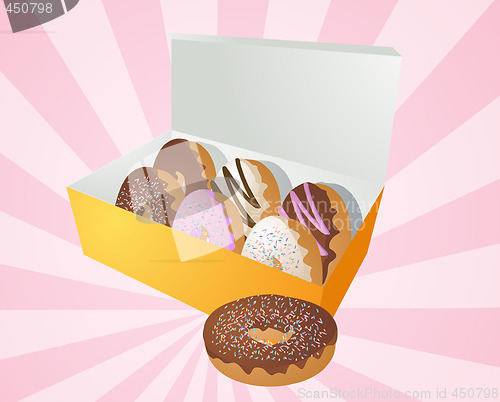 Image of Box of donuts illustration