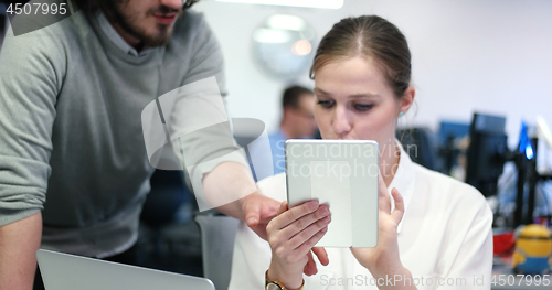 Image of Startup Business Team At A Meeting at modern office building
