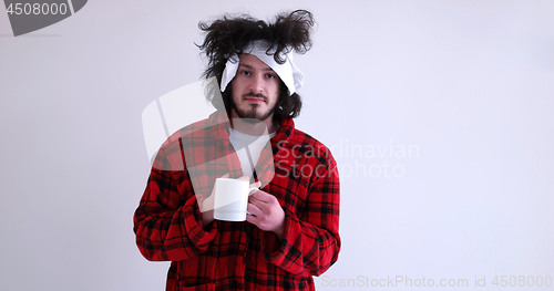 Image of Man with flu and fever