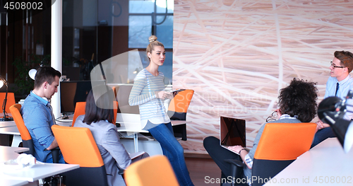 Image of Startup Business Team At A Meeting at modern office building