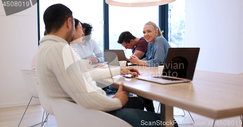 Image of Startup Business Team At A Meeting at modern office building