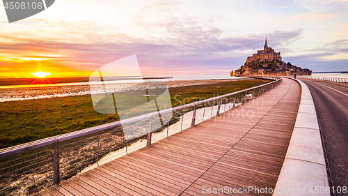 Image of Mont-Saint-Michel from the bridge