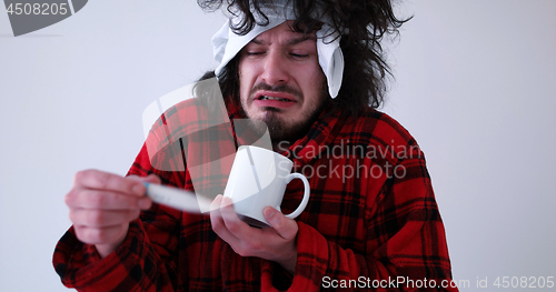 Image of Man with flu and fever