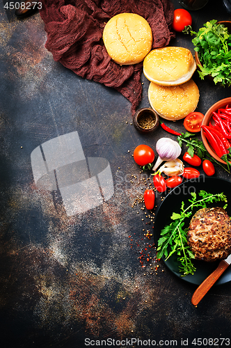 Image of ingredients for burgers