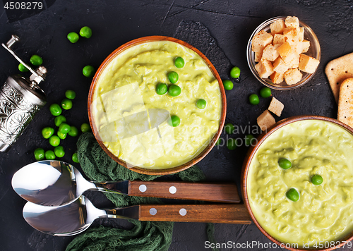 Image of mashed green peas