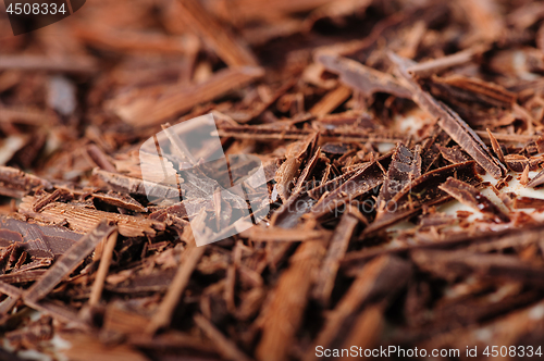 Image of grated chocolate closeup