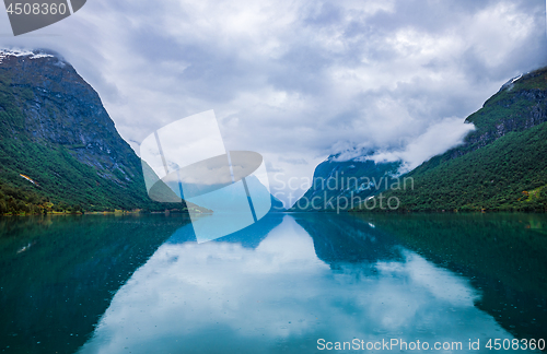 Image of lovatnet lake Beautiful Nature Norway.