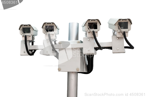 Image of CCTV monitoring security cameras.