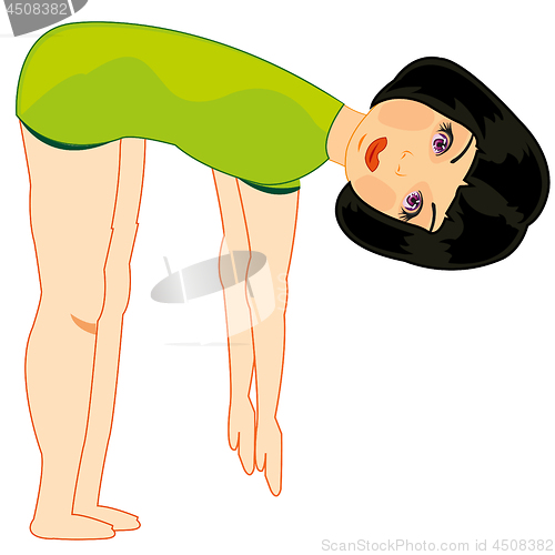 Image of Vector illustration of the girl gymnast on white background