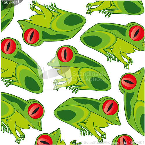 Image of Vector illustration of the cartoon of the frog decorative pattern