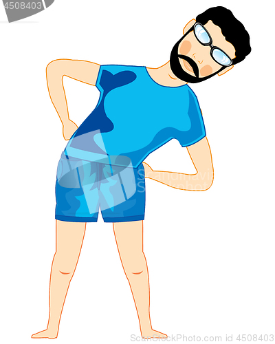 Image of Vector illustration men bespectacled doing atheletics.White background