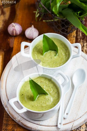 Image of Creamy bear leek soup with ingredients