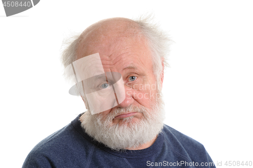 Image of sad depressing old man isolated portrait