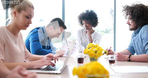 Image of Multiethnic startup business team on meeting