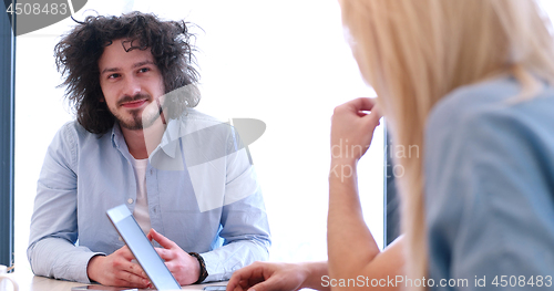 Image of Startup Business Team At A Meeting at modern office building