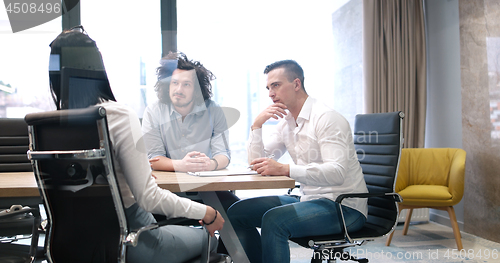 Image of Startup Business Team At A Meeting at modern office building
