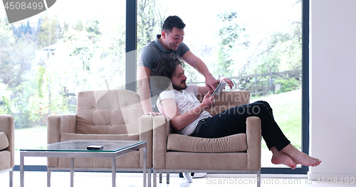 Image of Gay Couple Love Home Concept