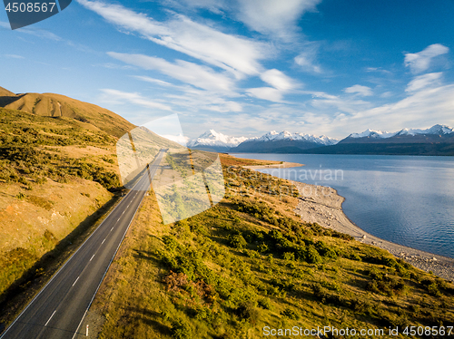 Image of Scenic road by Lake Pukaki