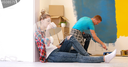 Image of couple doing home renovations