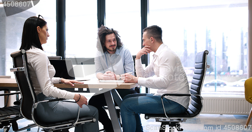 Image of Startup Business Team At A Meeting at modern office building