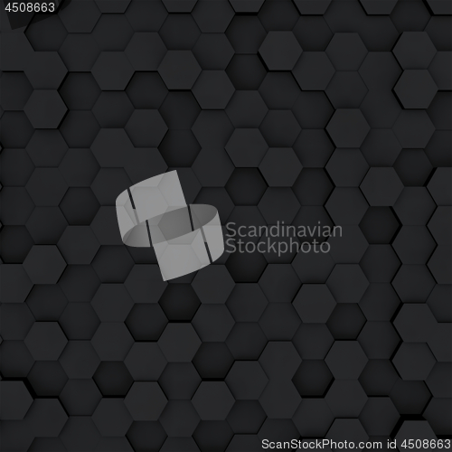 Image of Dark gray hexagon honeycombs abstract background