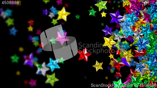 Image of Colourful glass stars on the dark background