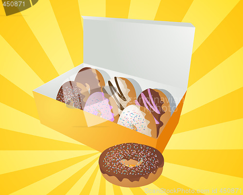 Image of Box of donuts illustration