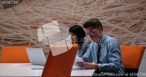 Image of Startup Business Team At A Meeting at modern office building