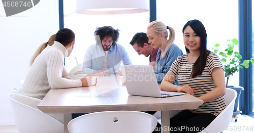 Image of Startup Business Team At A Meeting at modern office building