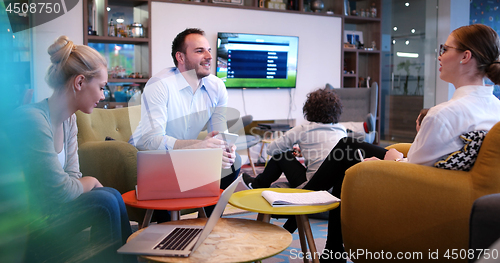Image of Startup Business Team At A Meeting at modern office building
