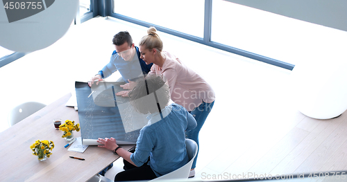 Image of Startup Business Team At A Meeting at modern office building