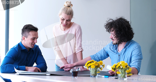 Image of Startup Business Team At A Meeting at modern office building