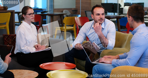 Image of Startup Business Team At A Meeting at modern office building