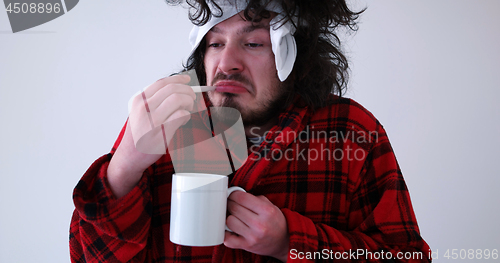 Image of Man with flu and fever