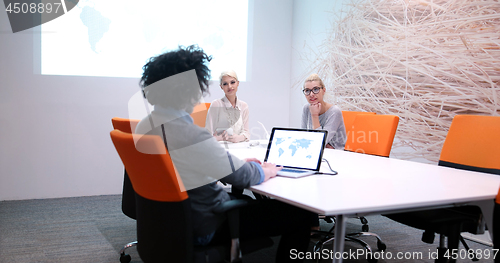 Image of Startup Business Team At A Meeting at modern office building