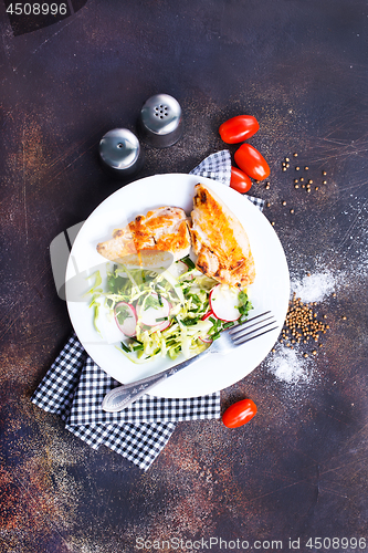 Image of chicken with salad