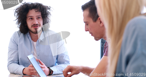 Image of Startup Business Team At A Meeting at modern office building