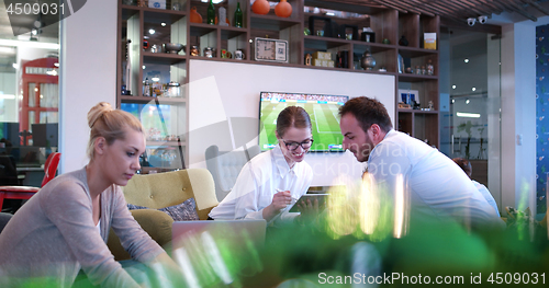 Image of Startup Business Team At A Meeting at modern office building