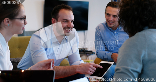 Image of Startup Business Team At A Meeting at modern office building