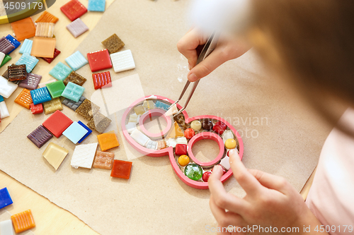 Image of mosaic puzzle art for kids, children\'s creative game