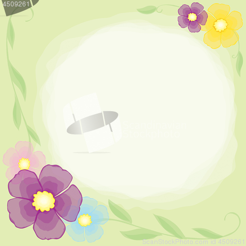 Image of Vector Flowers and Branch Card