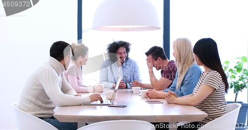 Image of Startup Business Team At A Meeting at modern office building