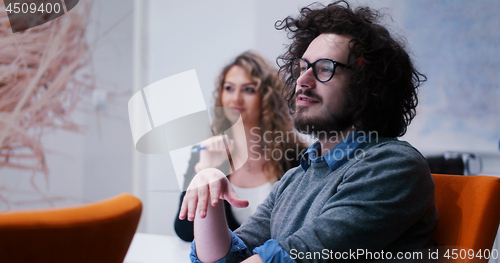 Image of Startup Business Team At A Meeting at modern office building