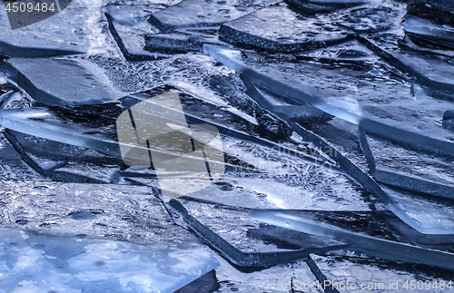 Image of cracked ice on the river 