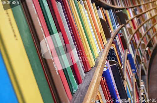 Image of Many books on bookshelf in library